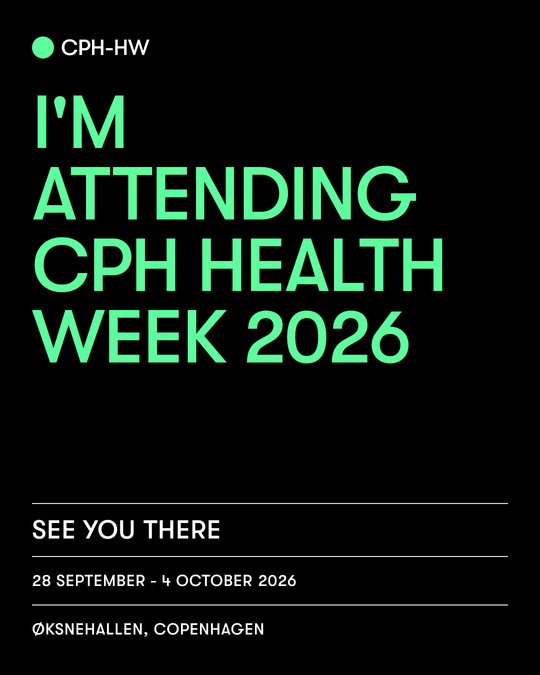 Black poster — Copenhagen Health Week attendee card