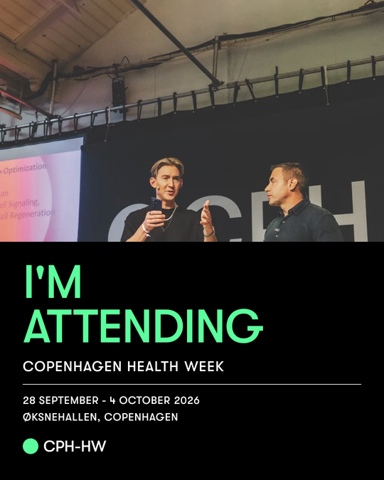 On stage — Copenhagen Health Week attendee card